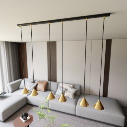 Emibig Elit lampa wisząca 6x12W złoty/czarny 1329/6