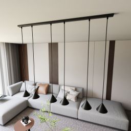 Emibig Elit lampa wisząca 6x12W czarny 1330/6