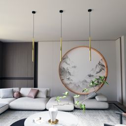 Emibig Selter Gold lampa wisząca 1x8W złoty/czarny 1332/1