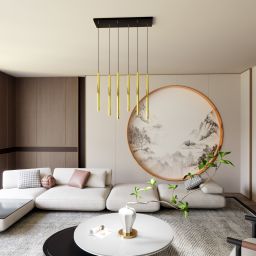 Emibig Selter Gold lampa wisząca 6x8W złoty/czarny 1332/6