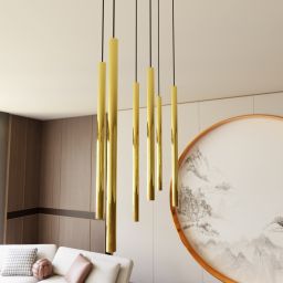 Emibig Selter Gold lampa wisząca 6x8W złoty/czarny 1332/6