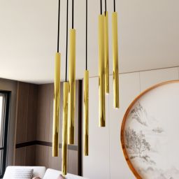 Emibig Selter Gold lampa wisząca 7x8W złoty/czarny 1332/7PREM