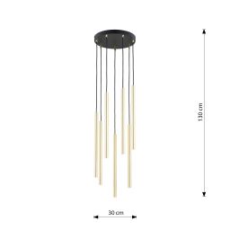 Emibig Selter Gold lampa wisząca 7x8W złoty/czarny 1332/7PREM