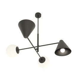 Emibig Hermes lampa wisząca 4x10 W biała-czarna 1347/4