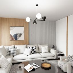 Emibig Hermes lampa wisząca 4x10 W biała-czarna 1347/4