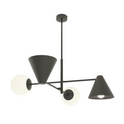 Emibig Hermes lampa wisząca 4x10 W biała-czarna 1347/4