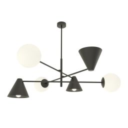 Emibig Hermes lampa podsufitowa 6x10 W czarna 13476