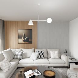 Emibig Hermes lampa podsufitowa 2x10 W biała 1348/2