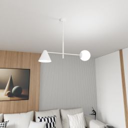Emibig Hermes lampa podsufitowa 2x10 W biała 1348/2