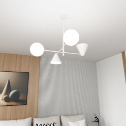 Emibig Hermes lampa podsufitowa 4x10 W biała 1348/4