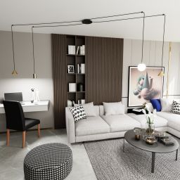 Emibig Fuji lampa wisząca 4x W czarna-złota 13504