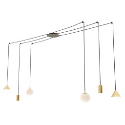 Emibig Fuji lampa wisząca 6x W czarna-złota 13506