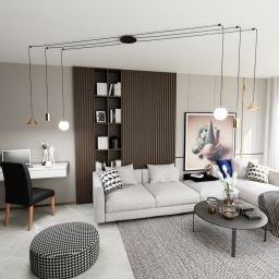 Emibig Fuji lampa wisząca 6x W czarna-złota 13506