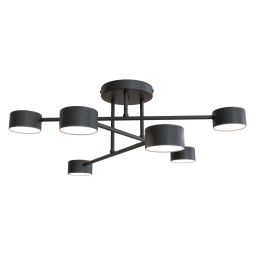 Emibig Halo lampa podsufitowa 6x10 W czarna 1355/6