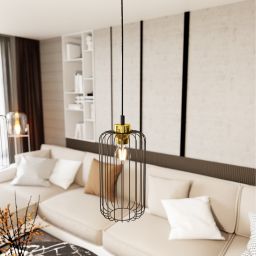 Emibig Vander lampa wisząca 1x15 W czarna-złota 13641