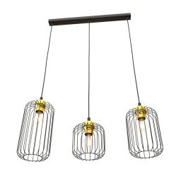 Emibig Vander lampa wisząca 3x15 W czarna-złota 13643