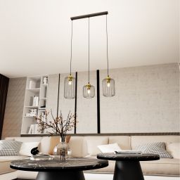 Emibig Vander lampa wisząca 3x15 W czarna-złota 13643