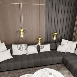 Emibig Vander lampa wisząca 3x15 W czarna-złota 13643