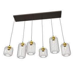 Emibig Vander lampa wisząca 6x15 W czarna-złota 13646