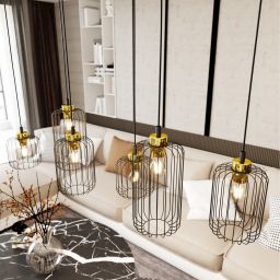 Emibig Vander lampa wisząca 6x15 W czarna-złota 13646