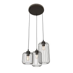 Emibig Vander lampa wisząca 3x15 W czarna 1365/3PREM