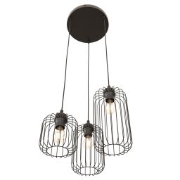 Emibig Vander lampa wisząca 3x15 W czarna 1365/3PREM