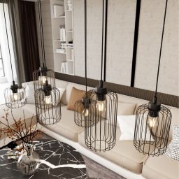 Emibig Vander lampa wisząca 6x15 W czarna 1365/6