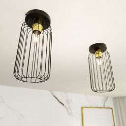 Emibig Barn lampa podsufitowa 1x15 W czarna-złota 1366/1
