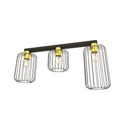 Emibig Barn lampa podsufitowa 3x15 W czarna-złota 1366/3