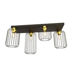 Emibig Barn lampa podsufitowa 4x15 W czarna-złota 1366/4