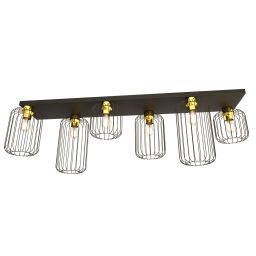 Emibig Barn lampa podsufitowa 6x15 W czarna-złota 1366/6