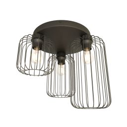 Emibig Barn lampa podsufitowa 3x15 W czarna 1367/3PREM