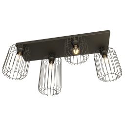 Emibig Barn lampa podsufitowa 4x15 W czarna 1367/4