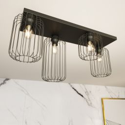 Emibig Barn lampa podsufitowa 4x15 W czarna 1367/4