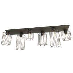 Emibig Barn lampa podsufitowa 6x15 W czarna 1367/6