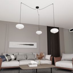 Emibig Origo lampa wisząca 3x15 W biała-czarna 1374/3