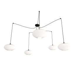 Emibig Origo lampa wisząca 5x15 W biała-czarna 1374/5