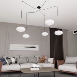 Emibig Origo lampa wisząca 5x15 W biała-czarna 1374/5
