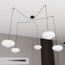 Emibig Origo lampa wisząca 5x15 W biała-czarna 1374/5