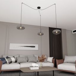 Emibig Origo lampa wisząca 3x15 W czarna-grafitowa 1375/3