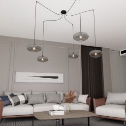 Emibig Origo lampa wisząca 5x15 W czarna-grafitowa 1375/5