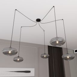 Emibig Origo lampa wisząca 5x15 W czarna-grafitowa 1375/5