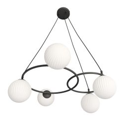 Emibig Libra lampa wisząca 5x10 W biała-czarna 1379/5