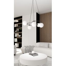 Emibig Libra lampa wisząca 5x10 W biała-czarna 1379/5