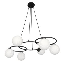 Emibig Libra lampa wisząca 6x10 W biała-czarna 1379/6
