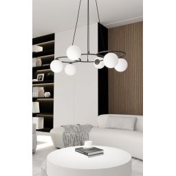 Emibig Libra lampa wisząca 6x10 W biała-czarna 1379/6