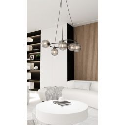 Emibig Libra lampa wisząca 5x10 W czarna-grafitowa 1380/5