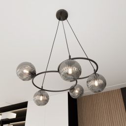 Emibig Libra lampa wisząca 5x10 W czarna-grafitowa 1380/5