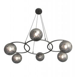 Emibig Libra lampa wisząca 6x10 W czarna-grafitowa 1380/6