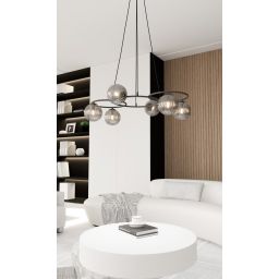 Emibig Libra lampa wisząca 6x10 W czarna-grafitowa 1380/6